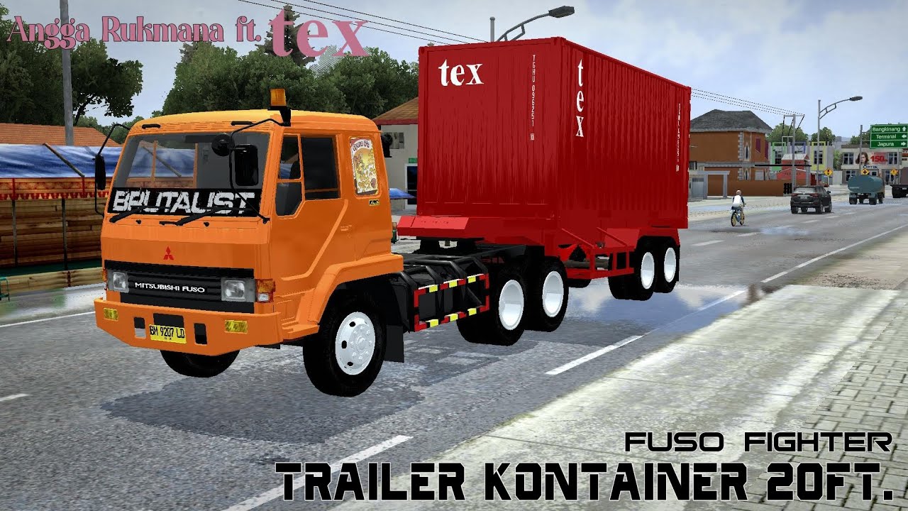 [Bus Simulator Indonesia] Mod BUSSID Fuso Fighter 6×4 Trailer Kontainer 20ft. by Angga Rukmana