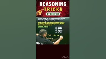 CALENDAR REASONING | REASONING BY ROHIT SIR |  #shorts #ssc #ssccgl #reasoning #radianmensa