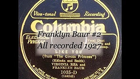 Franklyn Baur and Virginia Rea -  Like You 1927 Co...