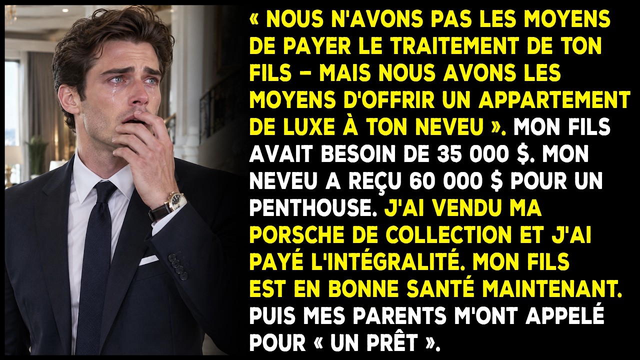 Le jour où mon père a appelé, sa voix tremblait comme jamais. « Marcus, on a besoin de vingt mille dollars immédiatement. » Dix-huit mois plus tôt, ce même homme m’avait regardé droit dans les...