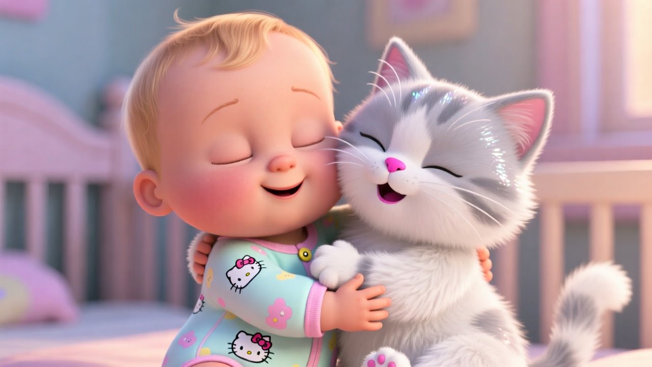 Kitty Cat Purr Cuddle 🐱💖 Fun Cat Song for Kids | UK Nursery Rhymes