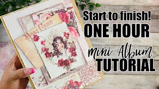 ONE HOUR Mini Album TUTORIAL⏰ Start to finish!! #rosakellyonehourcrafting