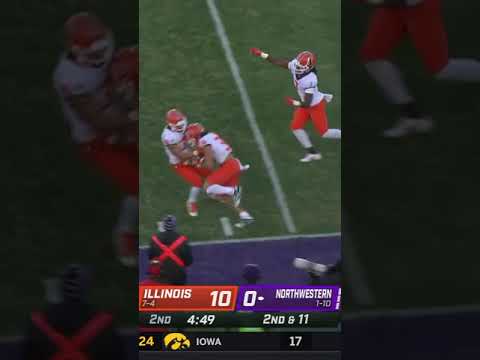 Sydney Brown Grabs Tipped Pass For An Incredible Int At Northwestern | Illinois Football