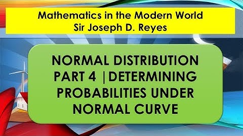 STATISTICS | NORMAL DISTRIBUTION PART 4 | DETERMINING PROBABILITIES UNDER THE NORMAL CURVE
