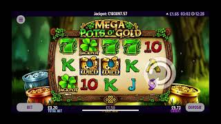 Mega Pots of Gold big win small stakes all bonus features triggered