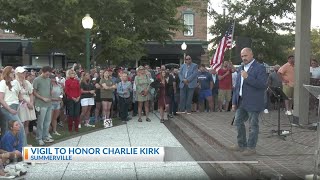 People gather for Charleston area vigils honoring Charlie Kirk