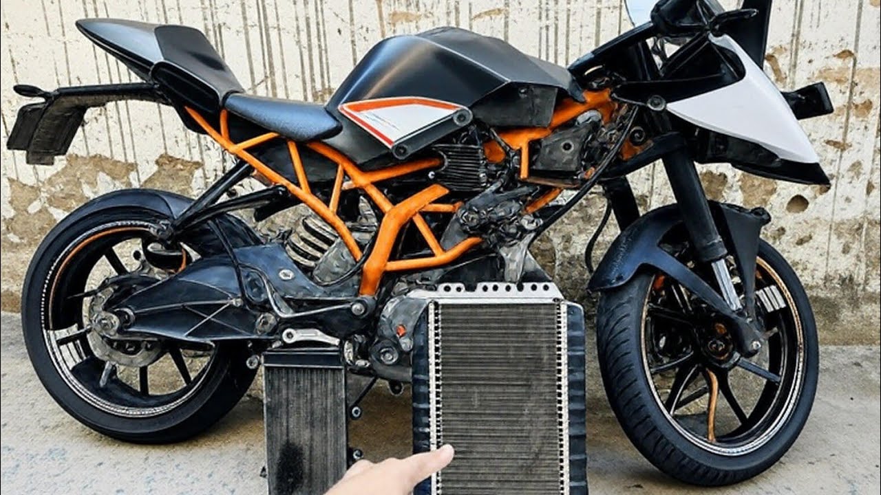 installing a big radiator on KTM RC390 