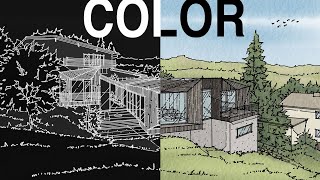 How to color in Procreate for architecture rendering?