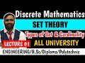 DISCRETE MATHEMATICS | MATHEMATICS | SET THEORY |Types of Set|Cardinality of Set| PRADEEP GIRI SIR
