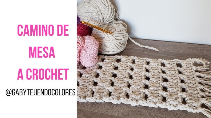 Camino de mesa rústico en crochet. Fácil, rápido y paso a paso: Camino de  mesa Arcos 