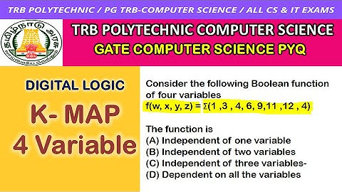 4 Variable K map DigitalElectronics Tamil / PG TRB ComputerScience / TRB Polytechnic CSE / PG TRB CS