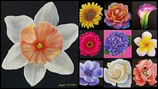 How to Paint a Daffodil  Large Flower Series Acrylic Painting LIVE Tutorial