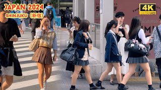 4k hdr japan travel 2024 | Walk in Shinjuku新宿Tokyo Japan |  Relaxing Natural City ambience