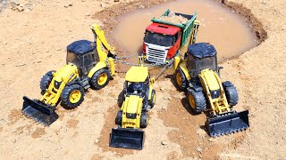 Scania Truck Accident Pulling Out Triple Jcb 3Dx And Jcb Machine ? Tata Truck Accident River ? Cstoy