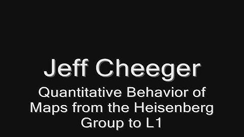 Quantitative Behavior of Maps from the Heisenberg Group to L^1 - Jeff Cheeger