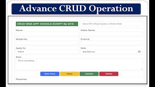 Advance CRUD Operation in google sheet by web app script