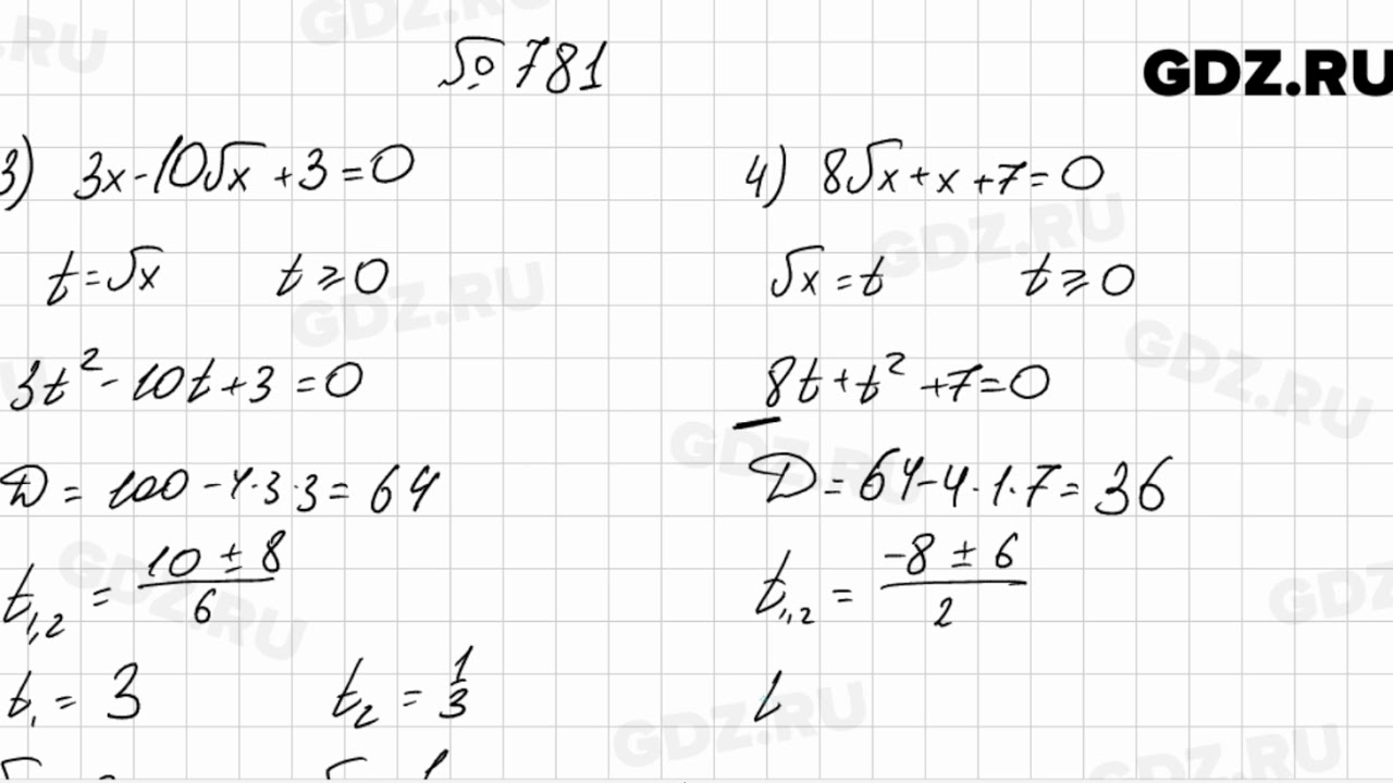 Алгебра 8 класс мерзляк номер 781