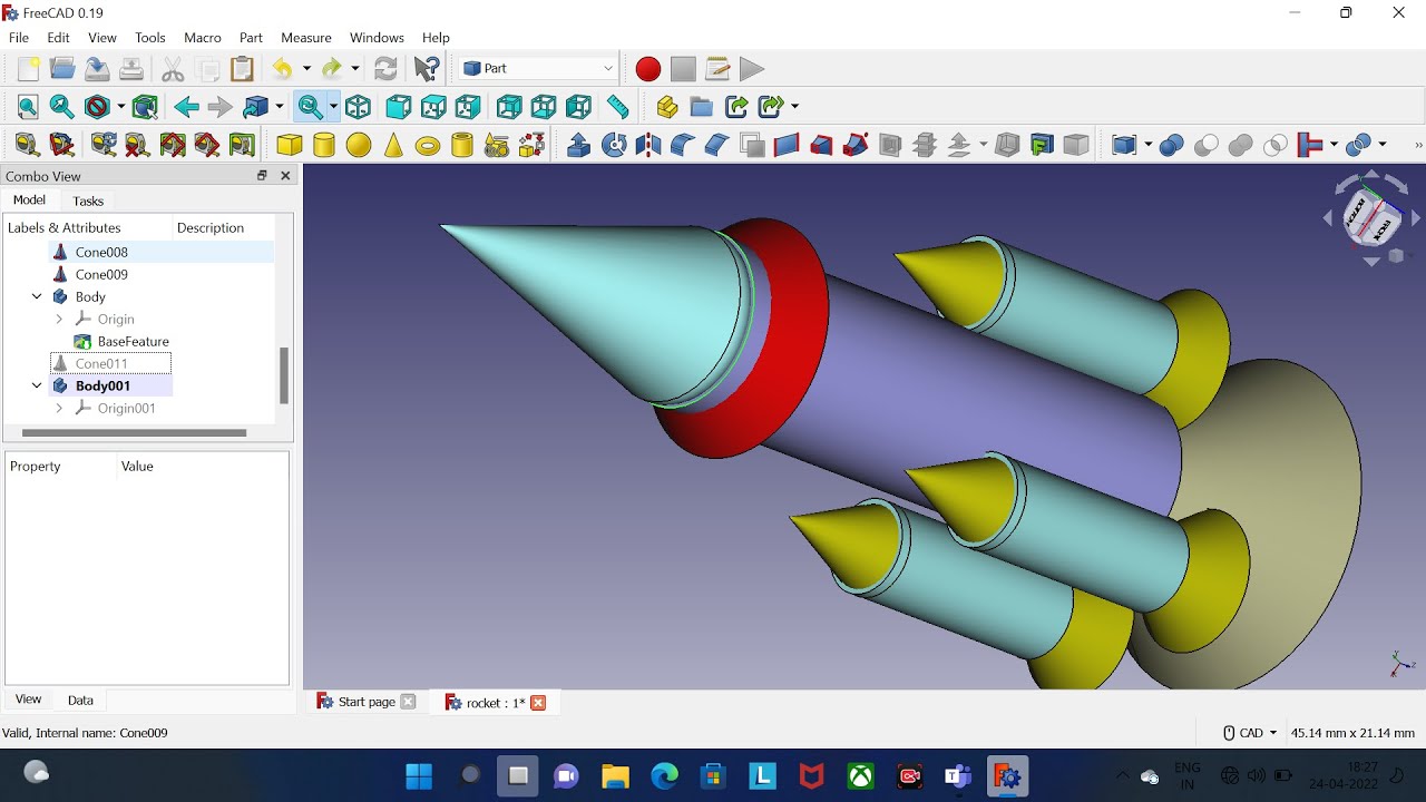 Rocket Using Freecad Youtube