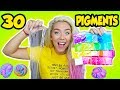 Mixing 30 pigments into clear slime giant 30 pigment rainbow slime smoothie  nicole skyes