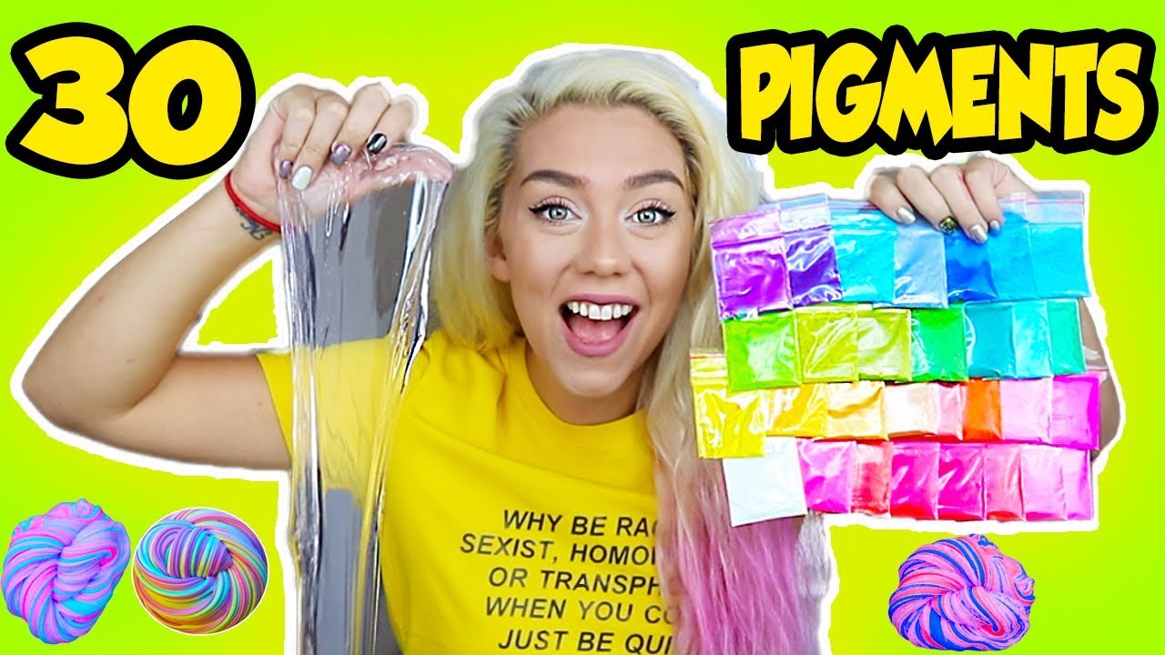 MIXING ALL OF MY PIGMENTS IN SLIME, Giant pigment slime smoothie