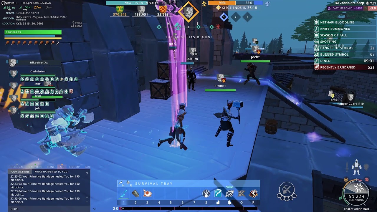 Crowfall 5.100 - CURSED GUILD - First siege with new vessels