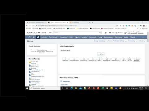 Oracle Netsuite Tutorial