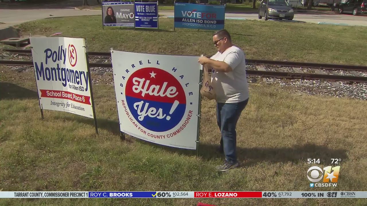 Texas Election Winners, Losers Go To Work Removing Their Campaign Signs