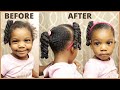 Toddler moisturize and style curly hair | Natural hairstyles for toddlers