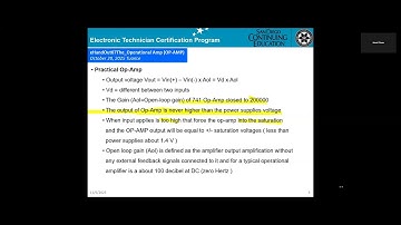 Electronics Tech I SDCCD on Nov.06 2025 Subject The Operational AMP