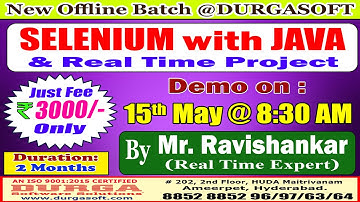 SELENIUM with JAVA Offline Training @ DURGASOFT