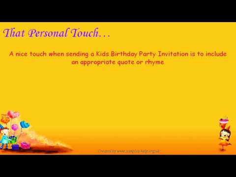 Kids Party Invitation Wording