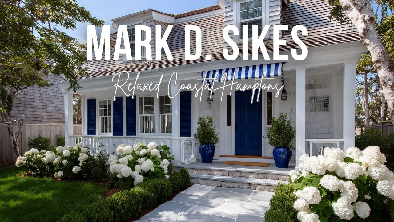 Relaxed Coastal Hamptons Spring House inspired by Mark D  Sikes blue white beauty