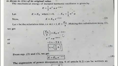 Logarthemic,Relaxation & Quality Factor