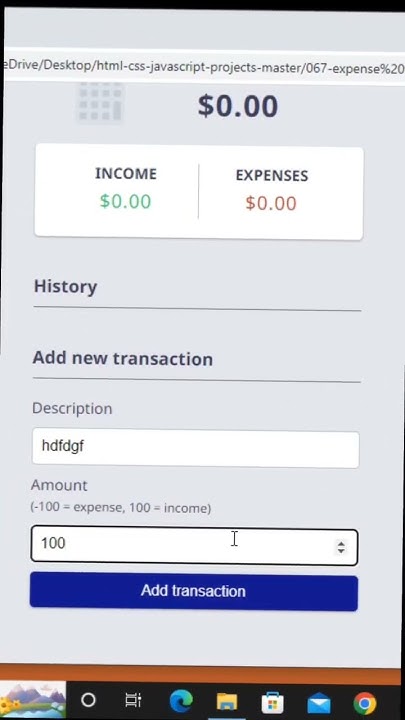 Expense tracker app using html css and javascript #shorts #programming ...