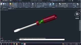 Drawing 3d screw driver in AutoCad 3D.