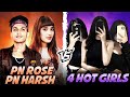 Pn harsh    pn rose vs 4 hot  girls  most overpowered gameplay   garena free fire
