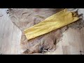 Making buckskin leggings.