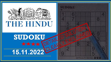 How to Solve 4 Star Hindu  Sudoku Nov 15,  2022 -  Step By Step Solution