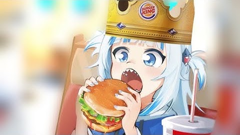 Gura is on the drive-thru of burger king