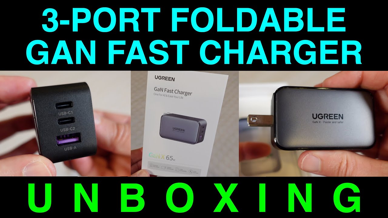 Unboxing UGREEN 65W GaN 3-Port Fast PD Charger USB-C USB-A Foldable