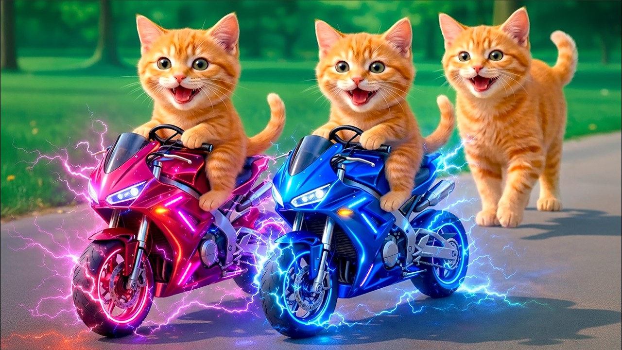 Kittens Drive Fire Demon Motorbikes 🚓 on a Revenge Mission to Rescue Mama Cat from a Bully💥🐱