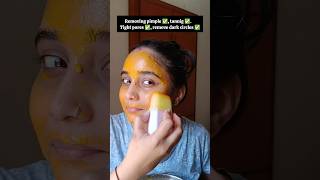 Day-7 " Haldi water icing 🧊🌿 make our skin tanning free & glowing 💞" #skincare #yotubeshorts #shorts