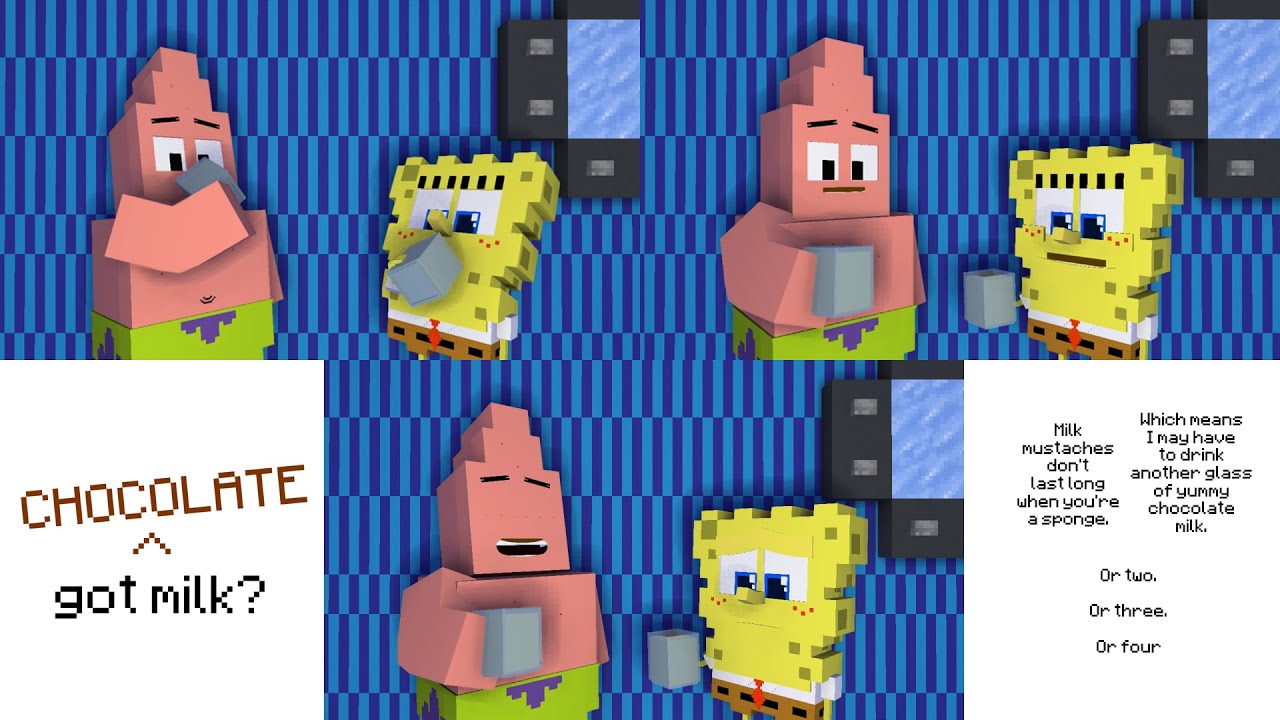 SpongeBob Chocolate Milk Commercial Minecraft Recreation YouTube
