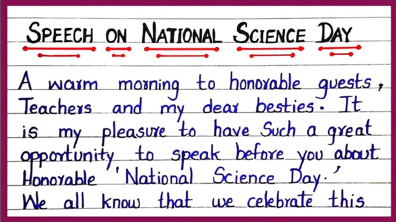 science day speech writing in english