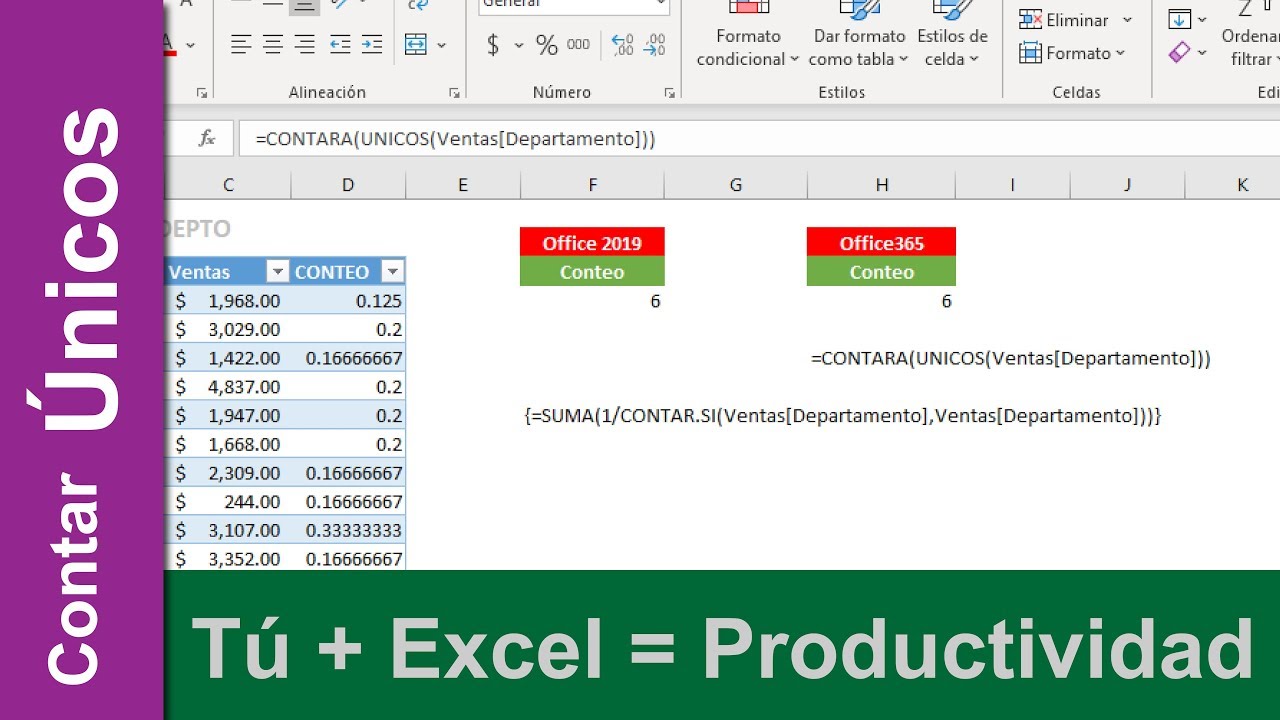 Contar en excel