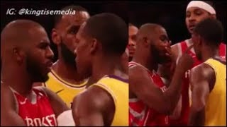 Rajon Rondo DID Spit On Chris Paul \& Camera Catches It During Lakers Rockets, Brandon Ingram Fight
