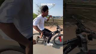 🥵High-speed manual on road// #viral #stunt #cycling #shorts