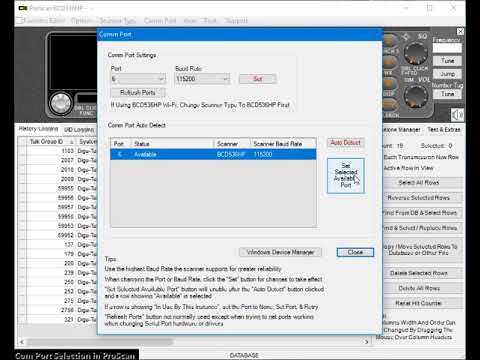 Com Port Selection in ProScan - YouTube