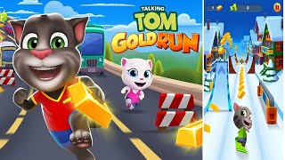 Talking Tom D Run Snow Edition Level Android Game Gameplay