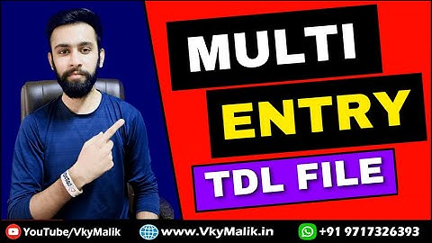 Multiple Entries TDL File in Tally Prime | Tally Prime All TDL Free Download | Tally Prime Free TDL